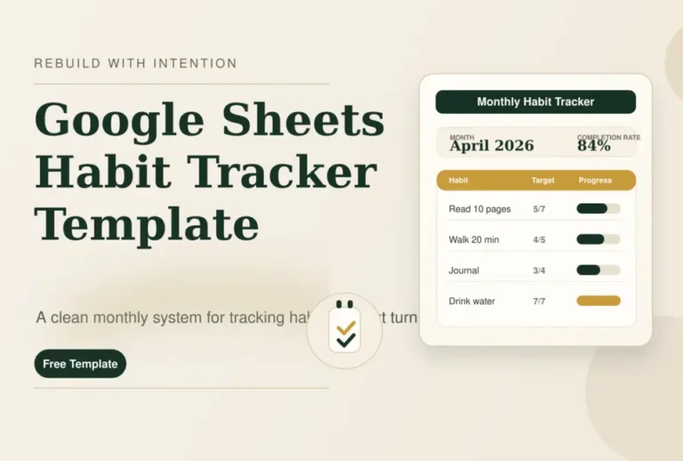 Google Sheets Habit Tracker Template Free Download + How to Use It