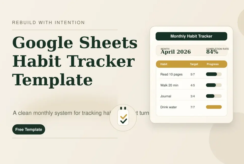 Google Sheets Habit Tracker Template Free Download + How to Use It