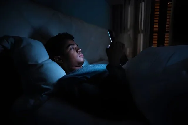 operating phone at night