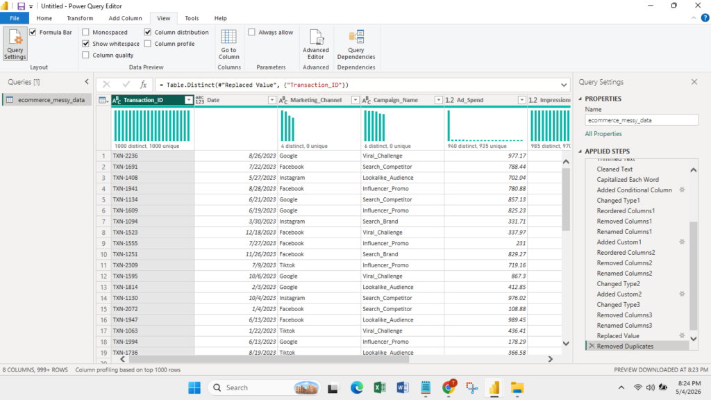 fixing duplicate values