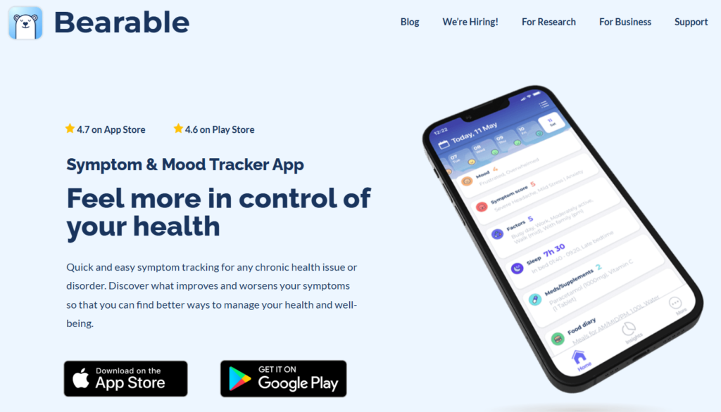 Bearable Symptom Tracker App