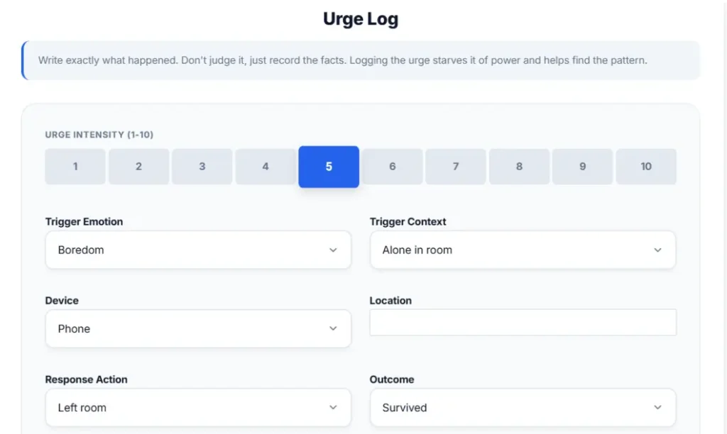 RebuildOS Urge log